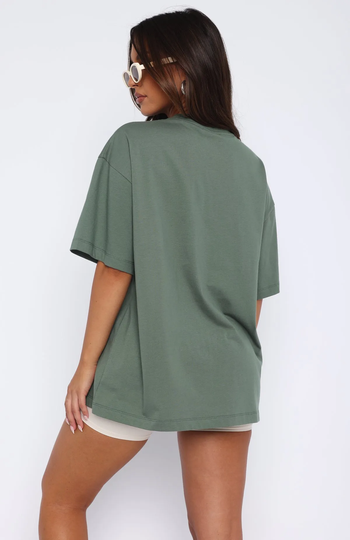 Caught Up On It Oversized Tee Dusty Olive sold by White Fox Boutique product image thumbnail 5