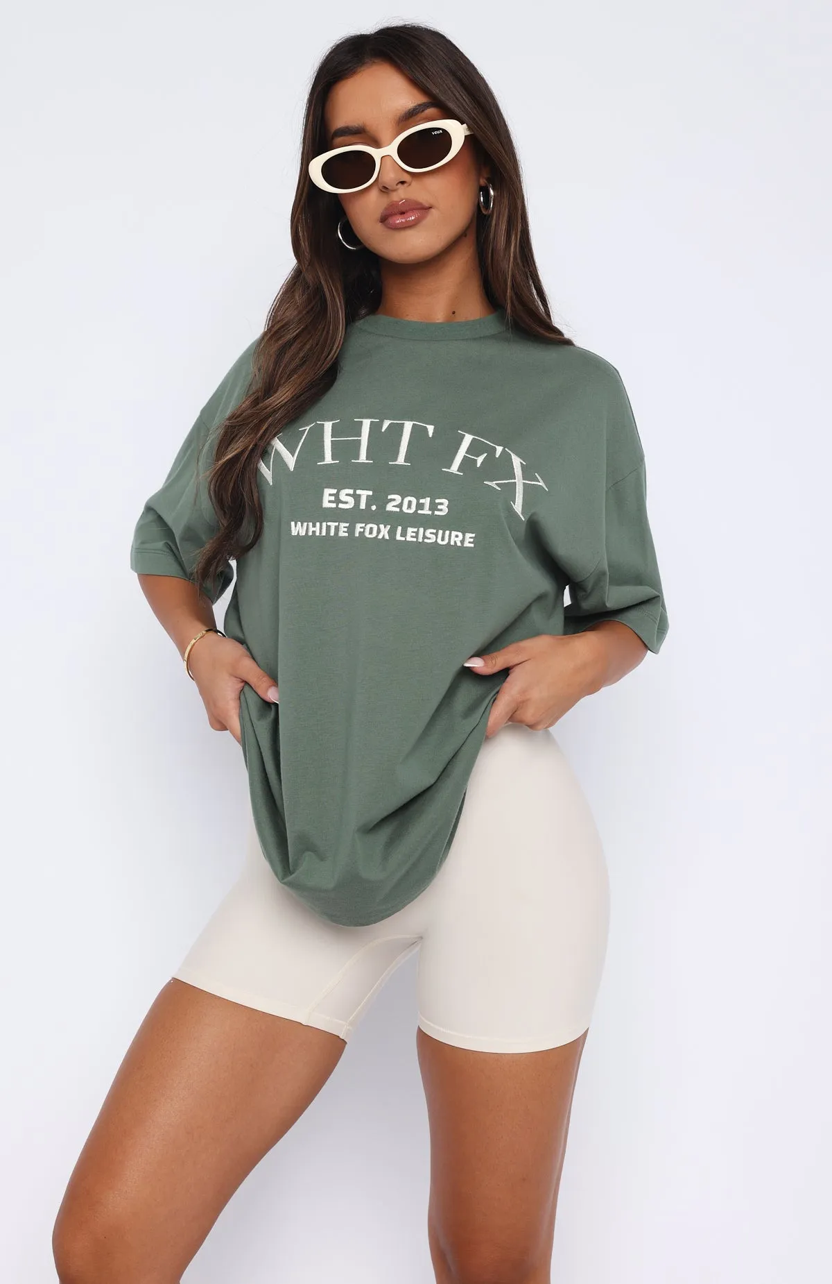 Caught Up On It Oversized Tee Dusty Olive sold by White Fox Boutique product image thumbnail 2