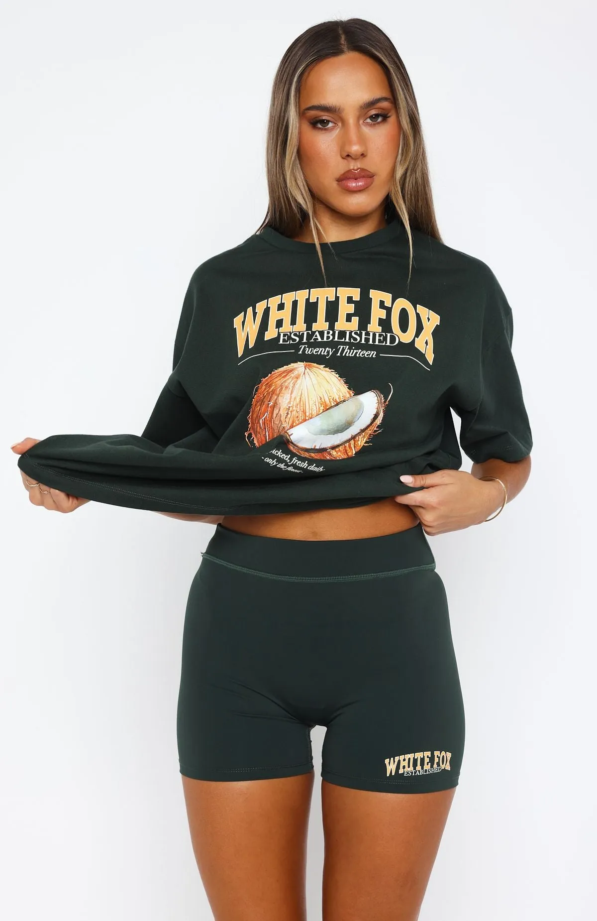 That Island Time Bike Shorts Dark Green sold by White Fox Boutique product image thumbnail 2