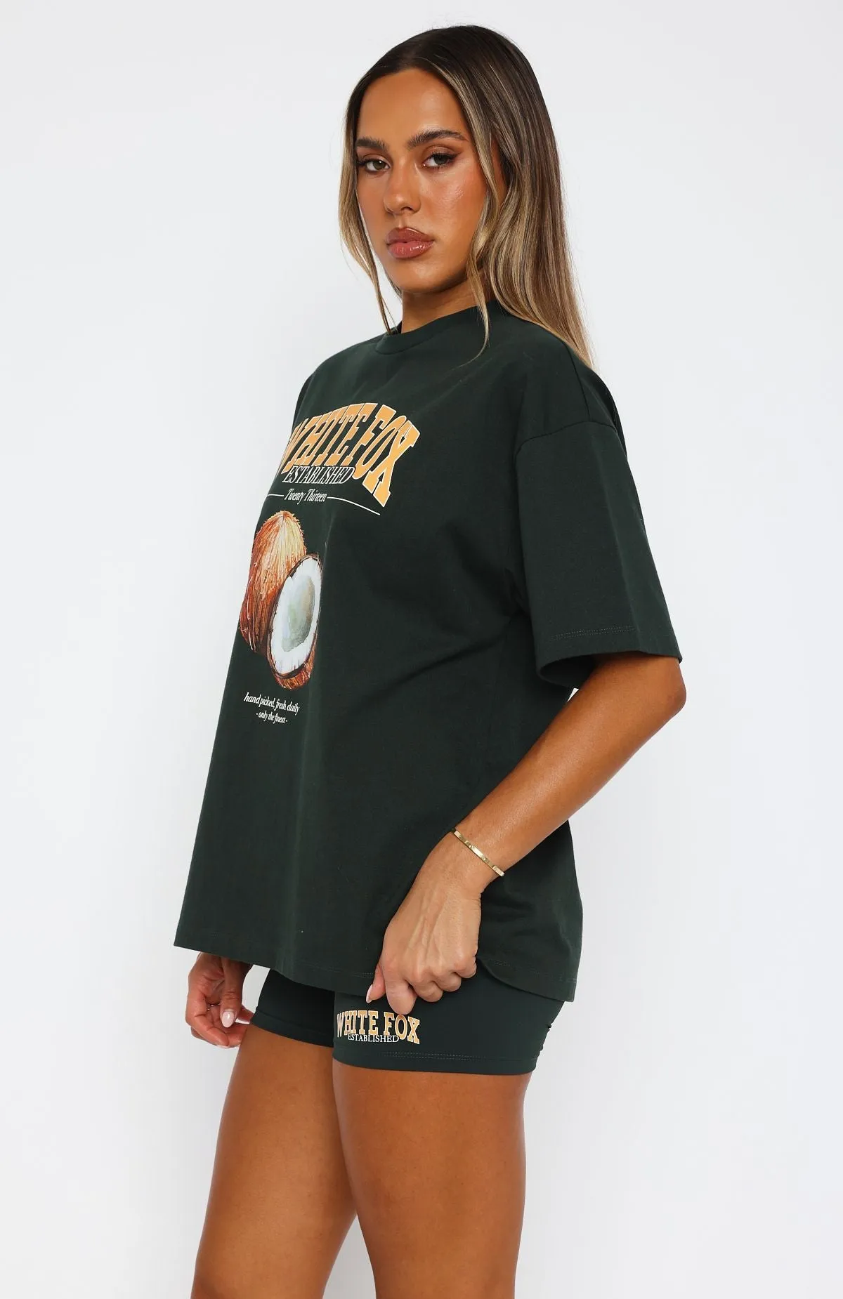 That Island Time Oversized Tee Dark Green sold by White Fox Boutique product image thumbnail 3