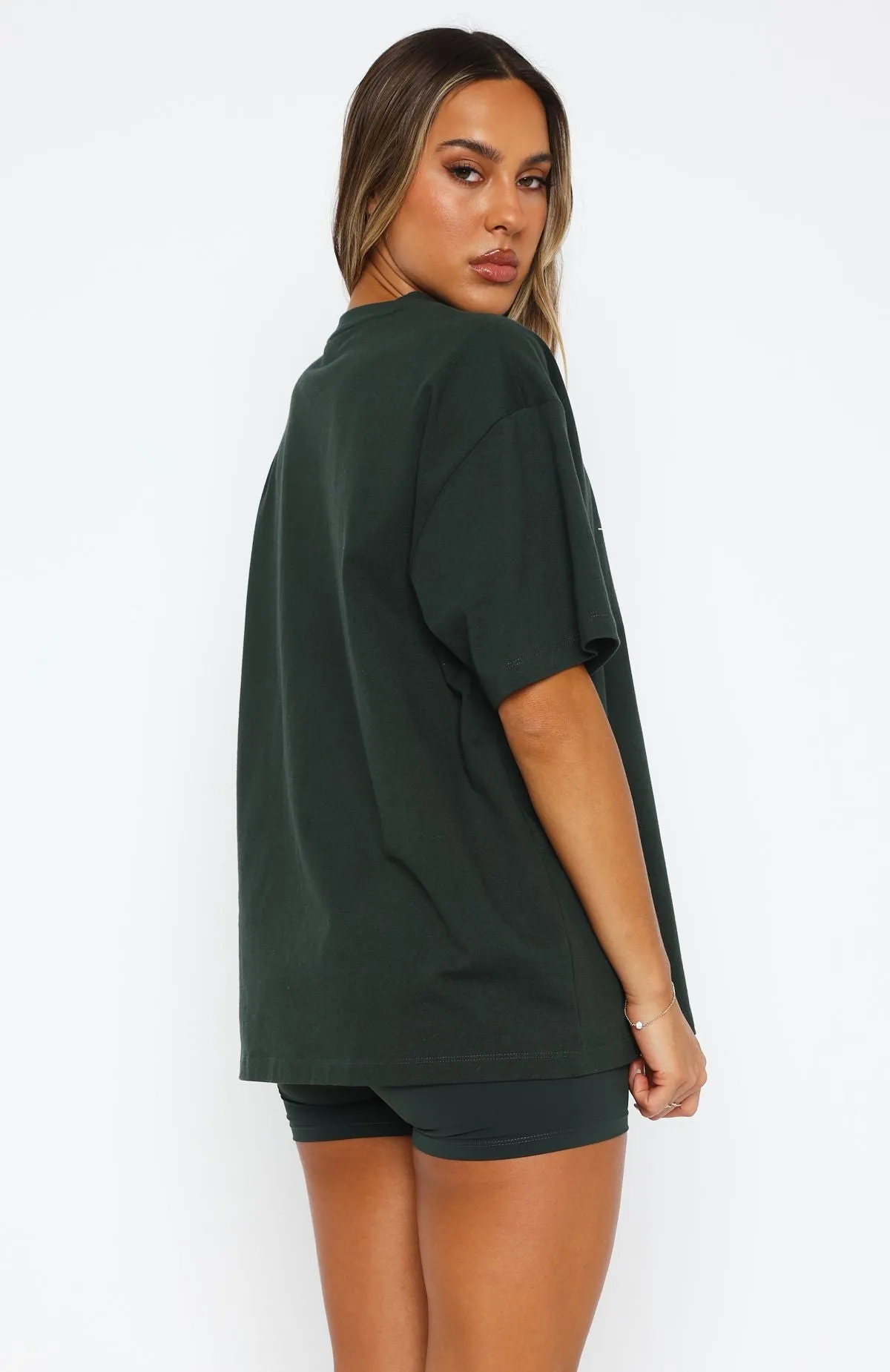 That Island Time Oversized Tee Dark Green sold by White Fox Boutique product image thumbnail 4