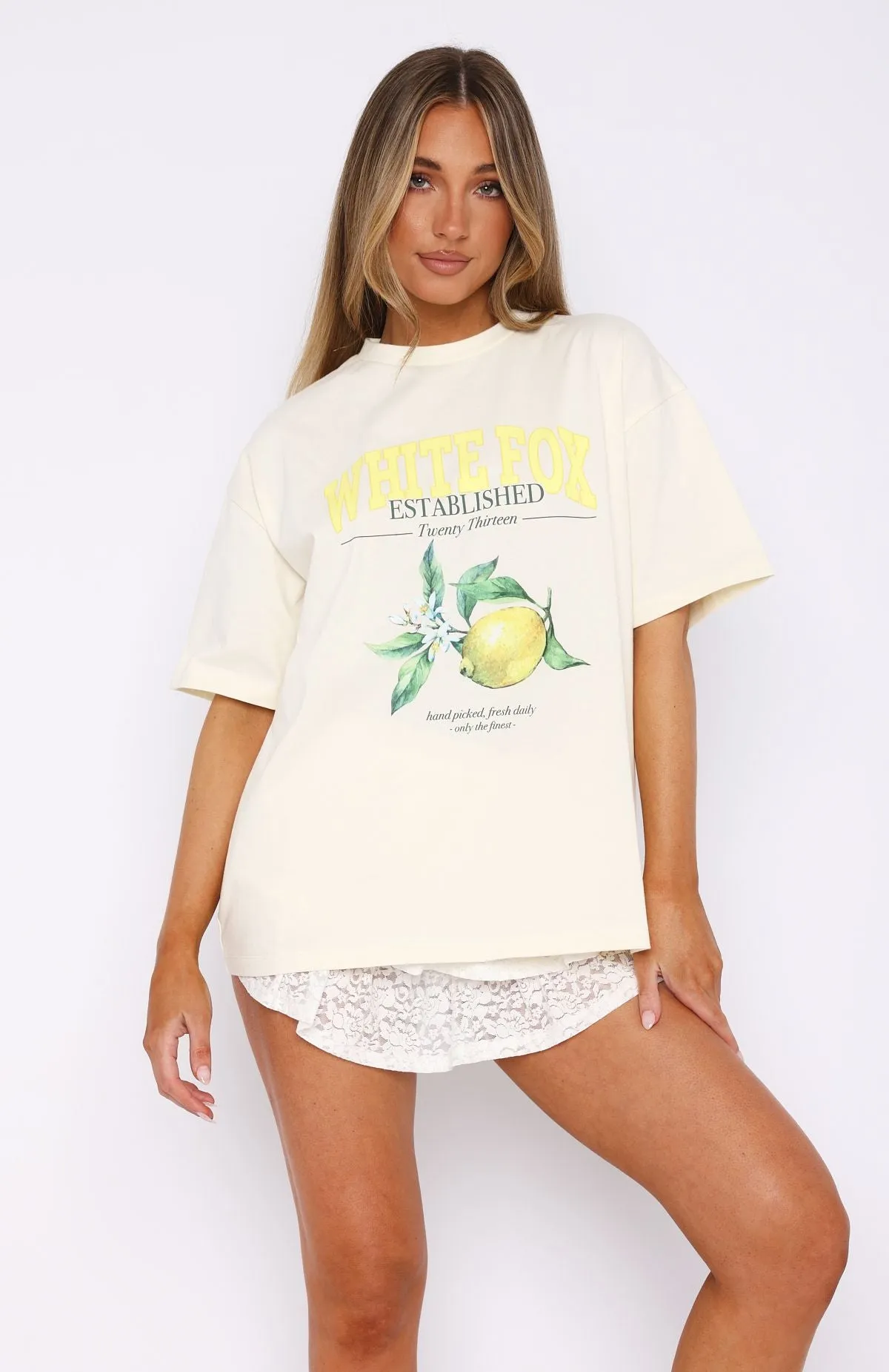 Fresh Daily Oversized Tee Off White sold by White Fox Boutique product image thumbnail 2