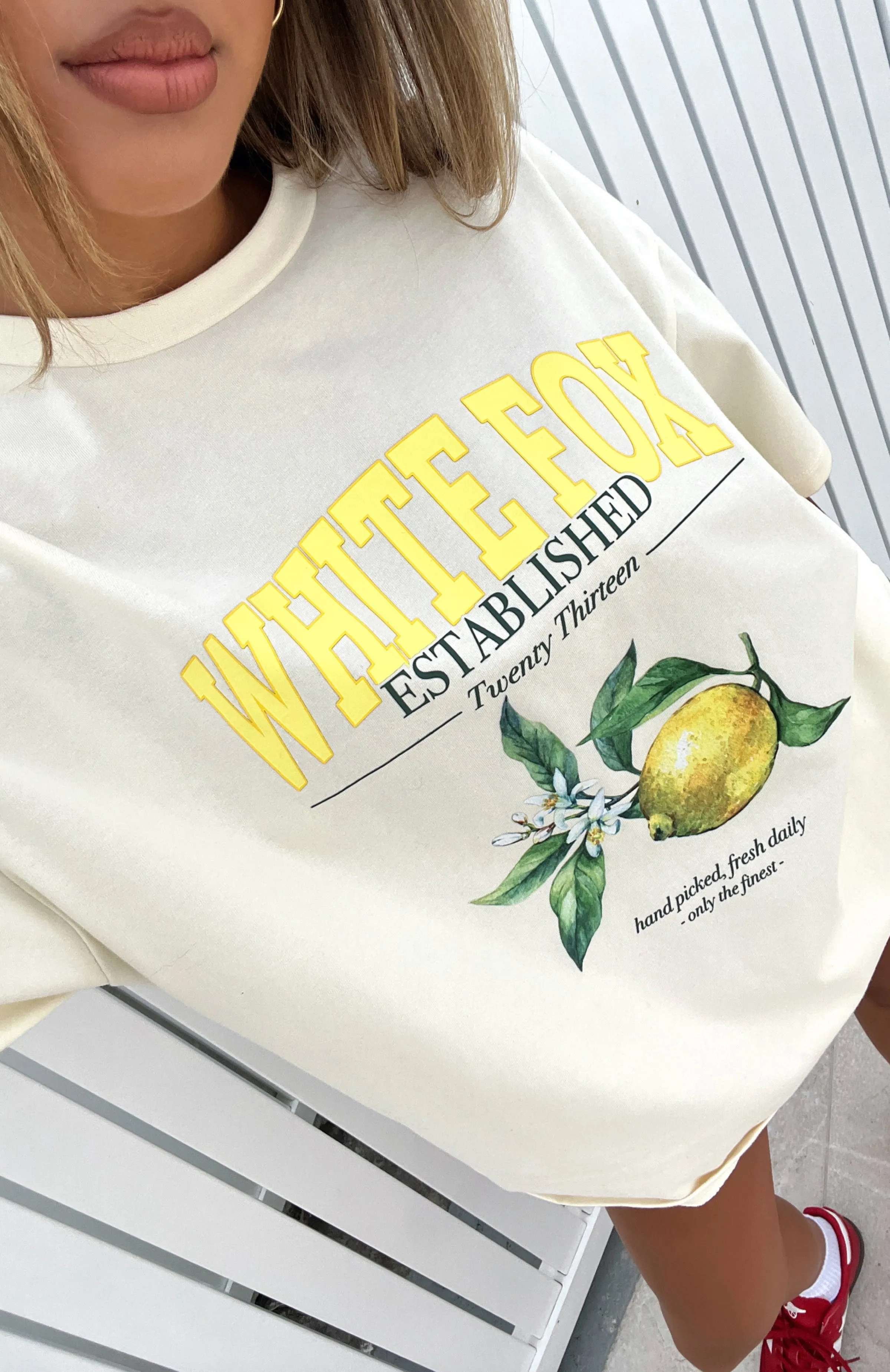 Fresh Daily Oversized Tee Off White sold by White Fox Boutique