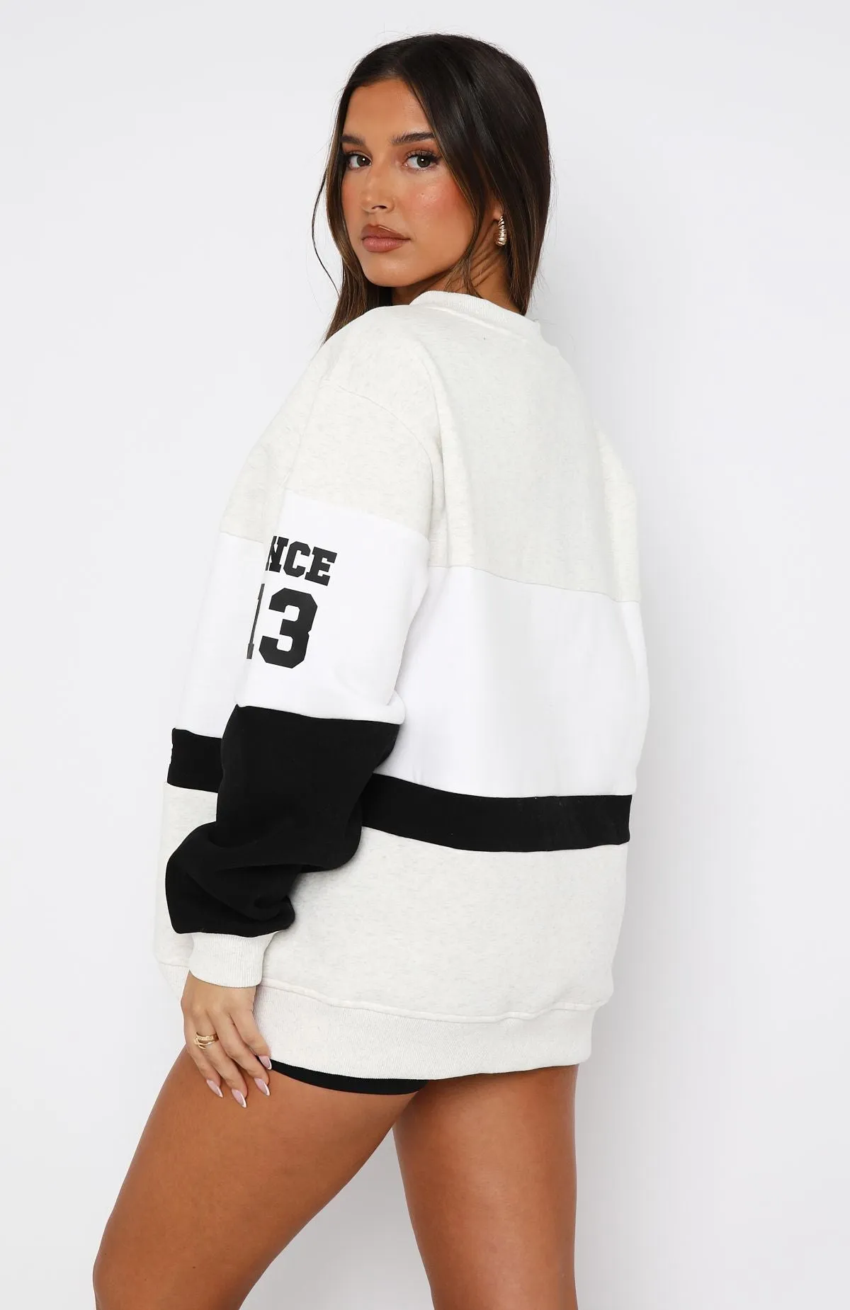 Latest And Greatest Oversized Sweater Grey Marle/Black sold by White Fox Boutique product image thumbnail 4