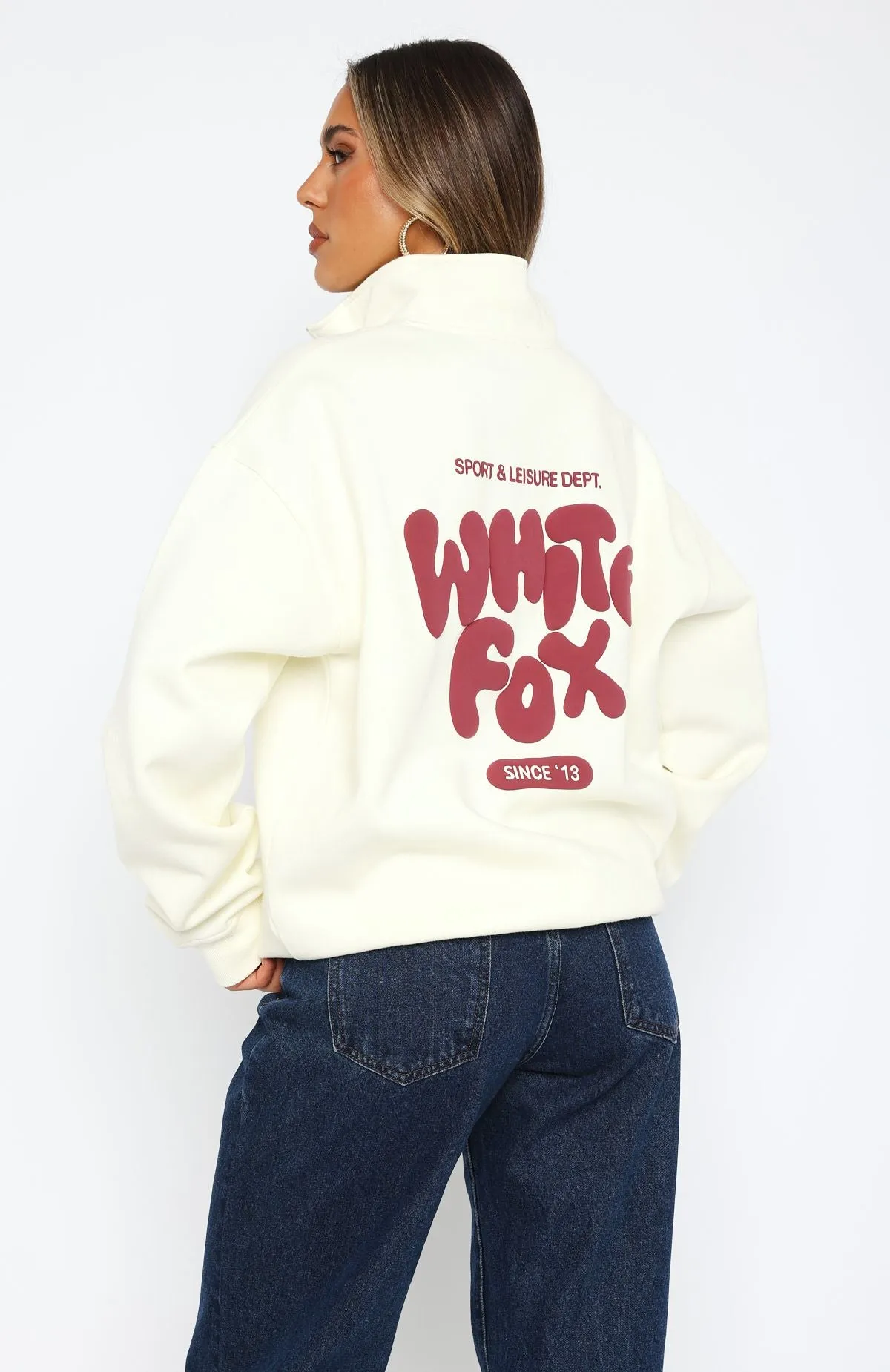 Balanced Zip Front Sweater Off White sold by White Fox Boutique product image thumbnail 5