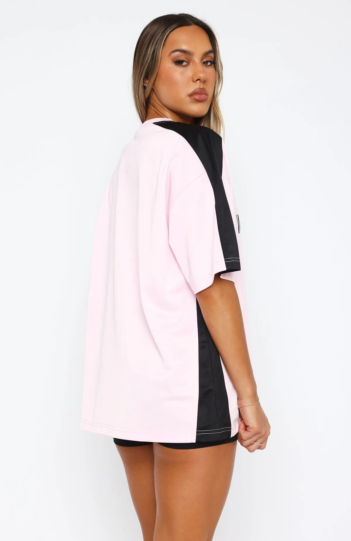 Checking Up On You Oversized Jersey Light Pink sold by White Fox Boutique product image thumbnail 4
