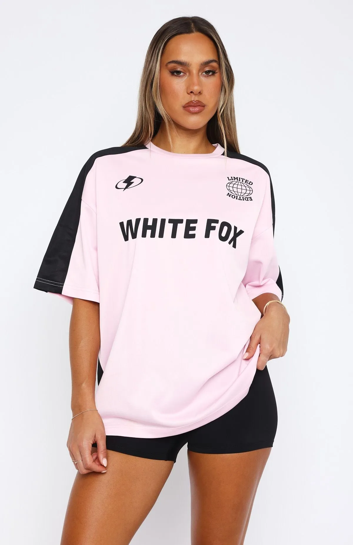 Checking Up On You Oversized Jersey Light Pink sold by White Fox Boutique product image thumbnail 2