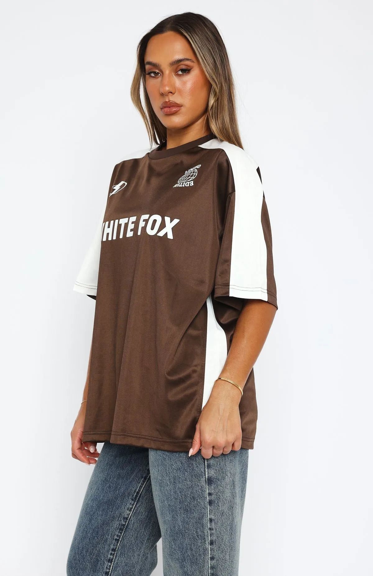 Checking Up On You Oversized Jersey Chocolate sold by White Fox Boutique product image thumbnail 3