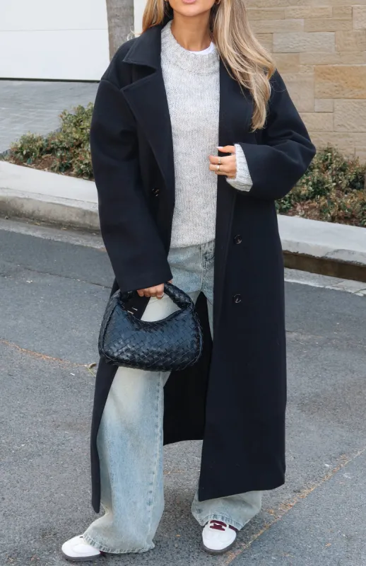 Modern Edge Oversized Coat Black sold by White Fox Boutique