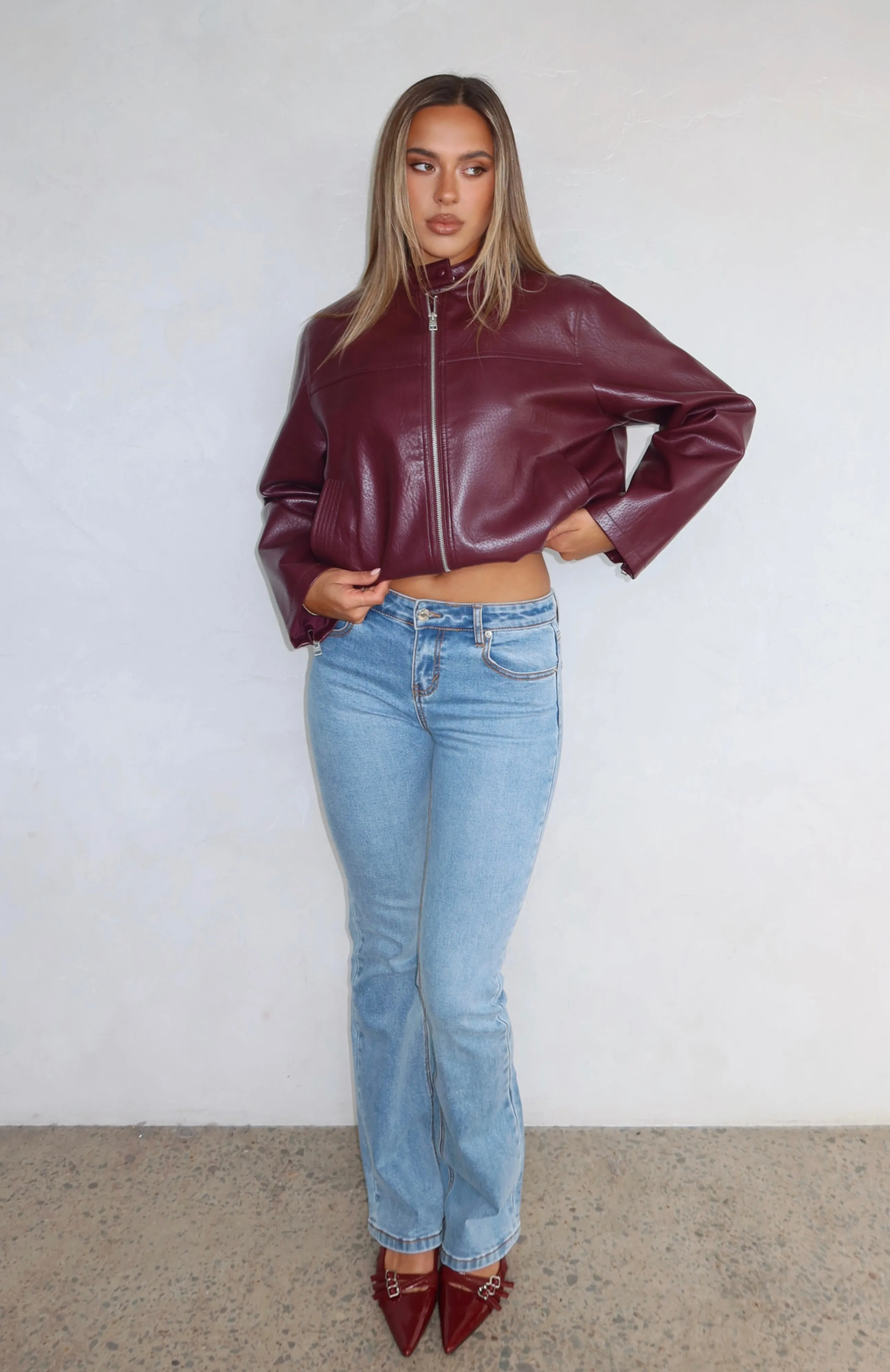 Wait For No One Low Rise Bootleg Jeans Vintage Light Blue sold by White Fox Boutique product image thumbnail 5