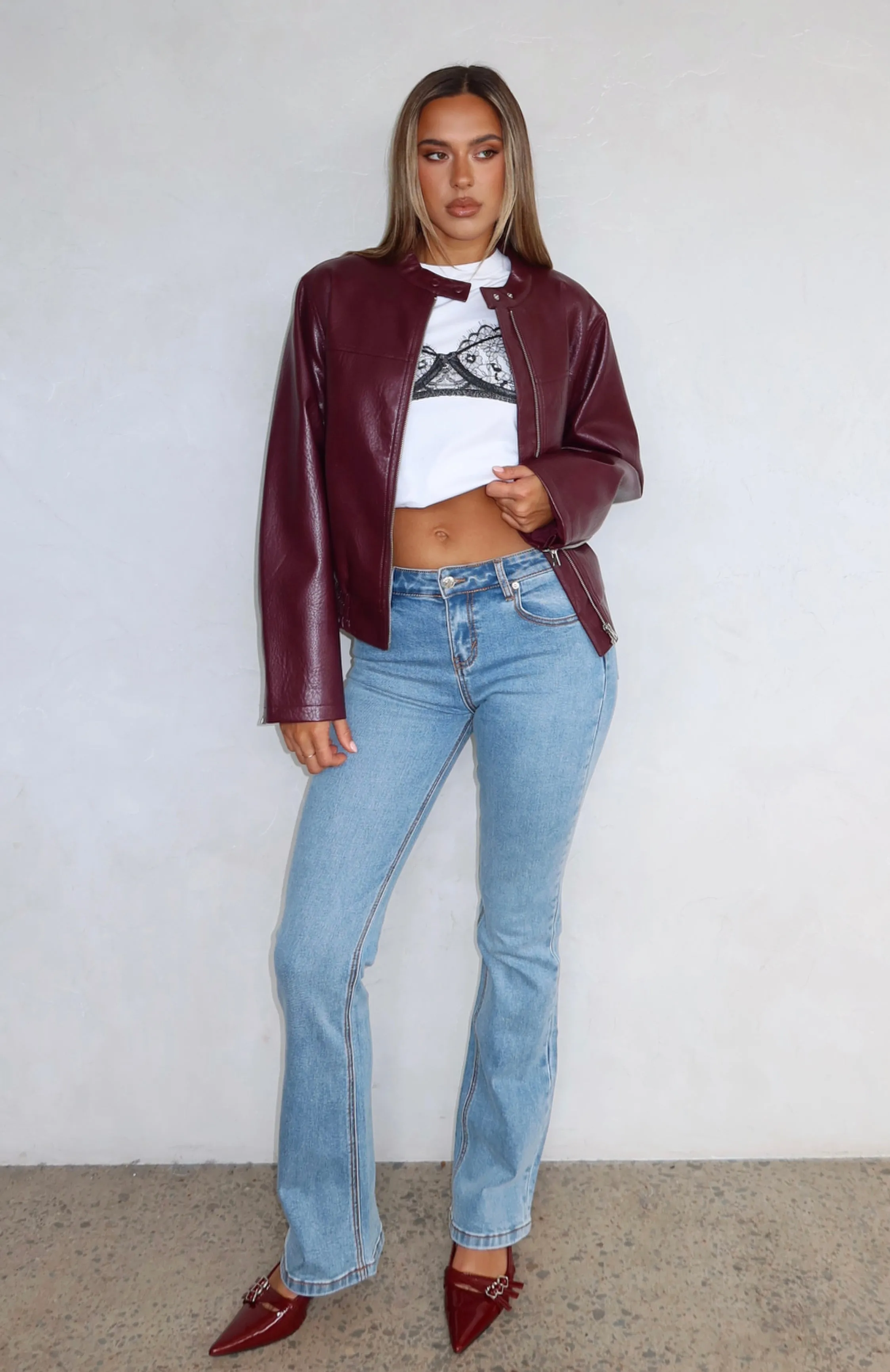 Wait For No One Low Rise Bootleg Jeans Vintage Light Blue sold by White Fox Boutique