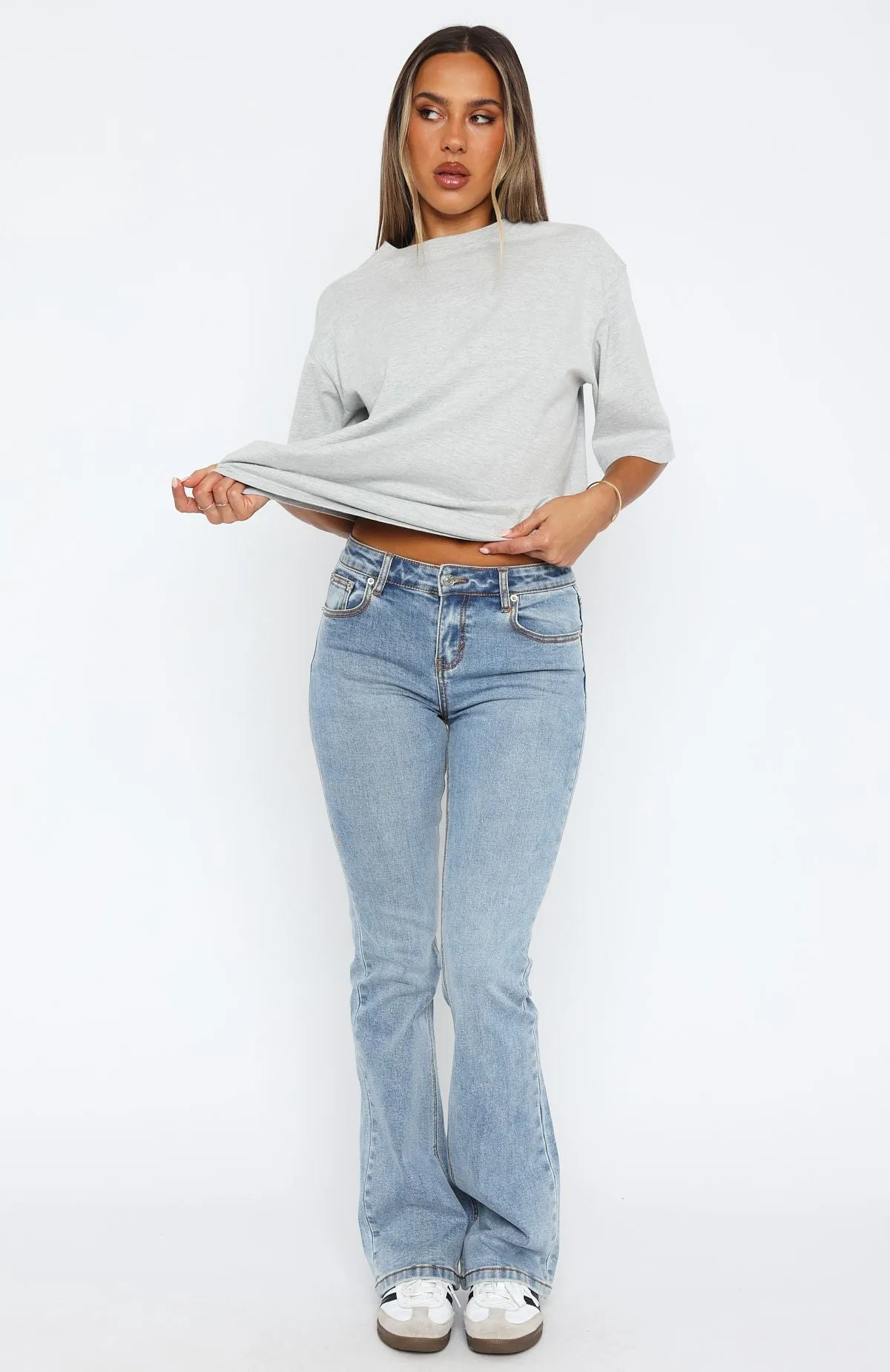 Wait For No One Low Rise Bootleg Jeans Vintage Light Blue sold by White Fox Boutique product image thumbnail 2