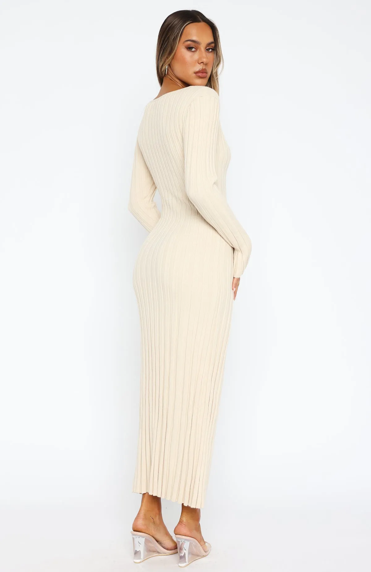 A New Direction Long Sleeve Maxi Dress Oat sold by White Fox Boutique product image thumbnail 4