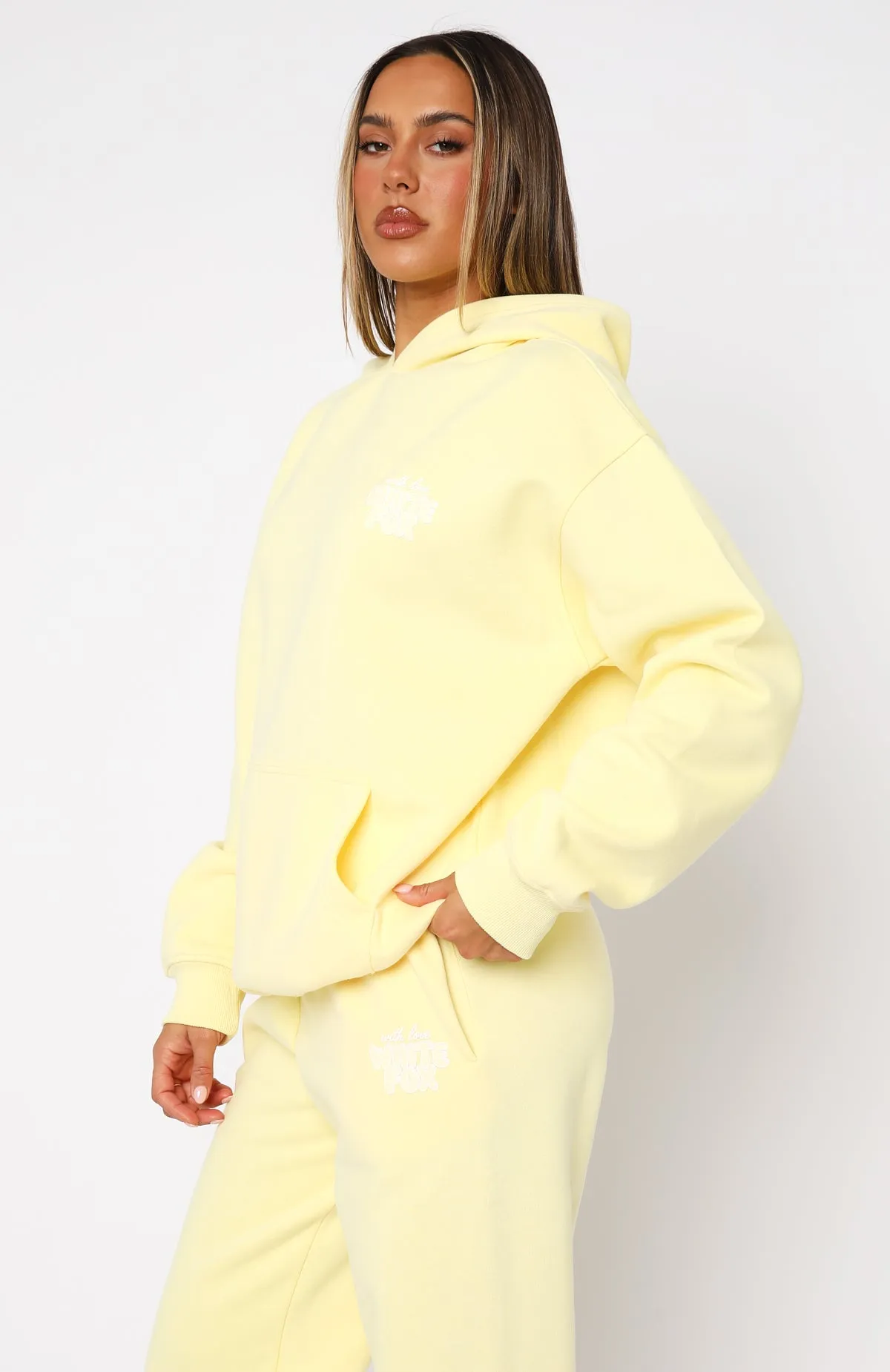 With Love Always Oversized Hoodie Lemon sold by White Fox Boutique product image thumbnail 3