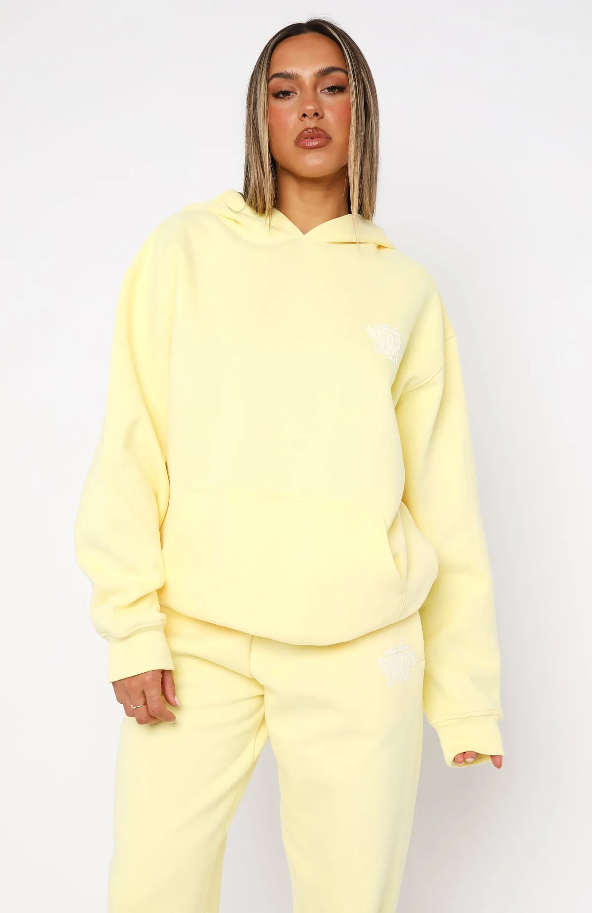 With Love Always Oversized Hoodie Lemon sold by White Fox Boutique product image thumbnail 2