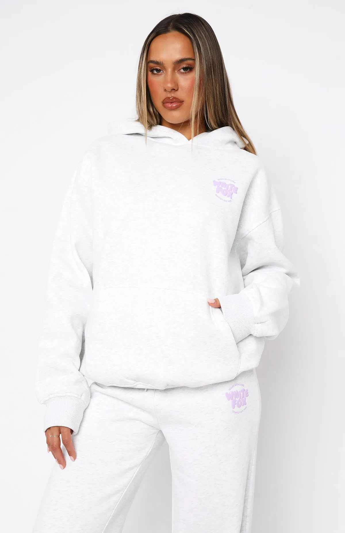 With Love For You Oversized Hoodie Grey Marle sold by White Fox Boutique product image thumbnail 2
