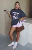 With Love In The Moment Oversized Tee Charcoal sold by White Fox Boutique