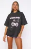 With Love In The Moment Oversized Tee Charcoal sold by White Fox Boutique
