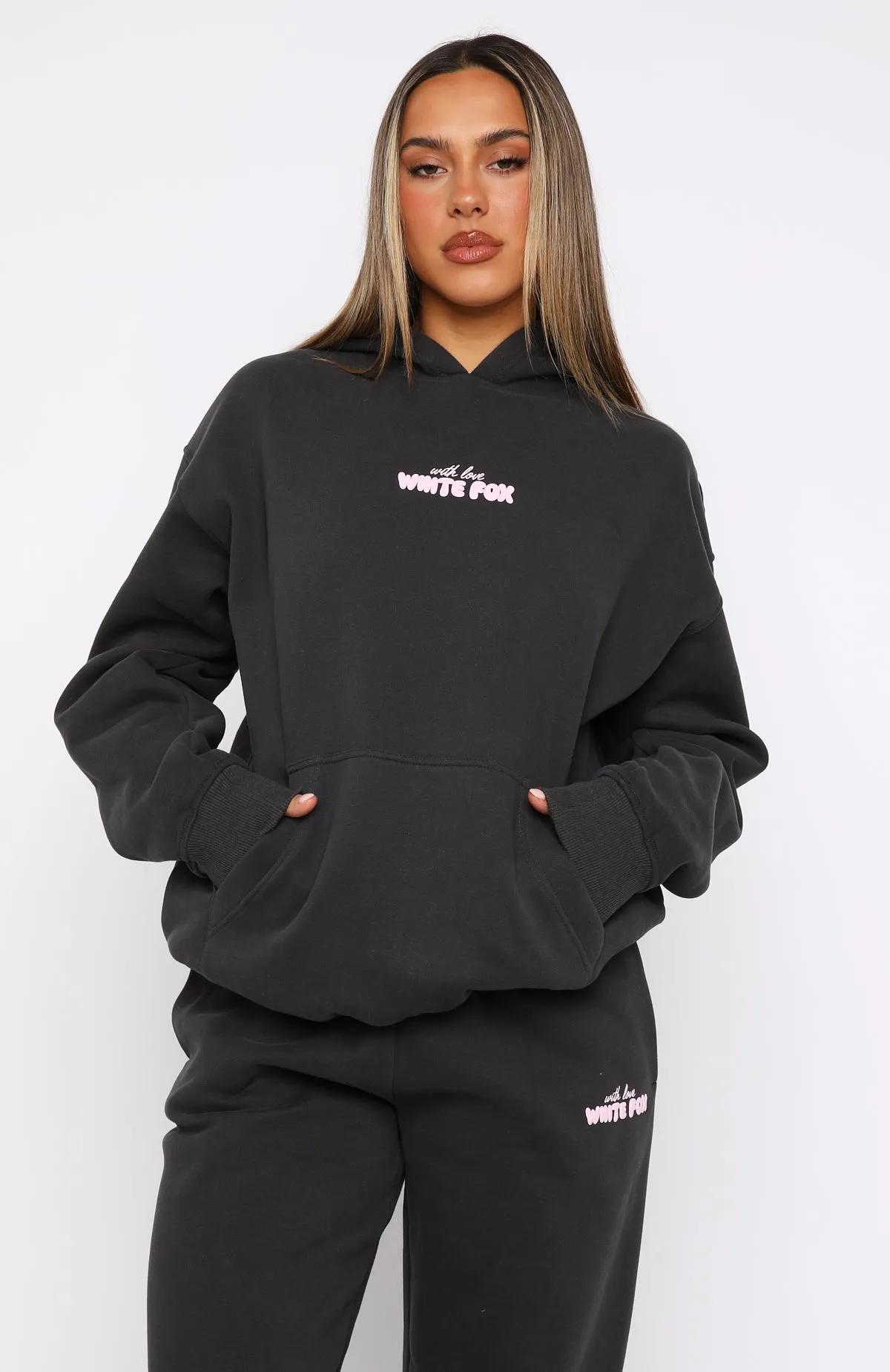 With Love In The Moment Oversized Hoodie Charcoal sold by White Fox Boutique product image thumbnail 2