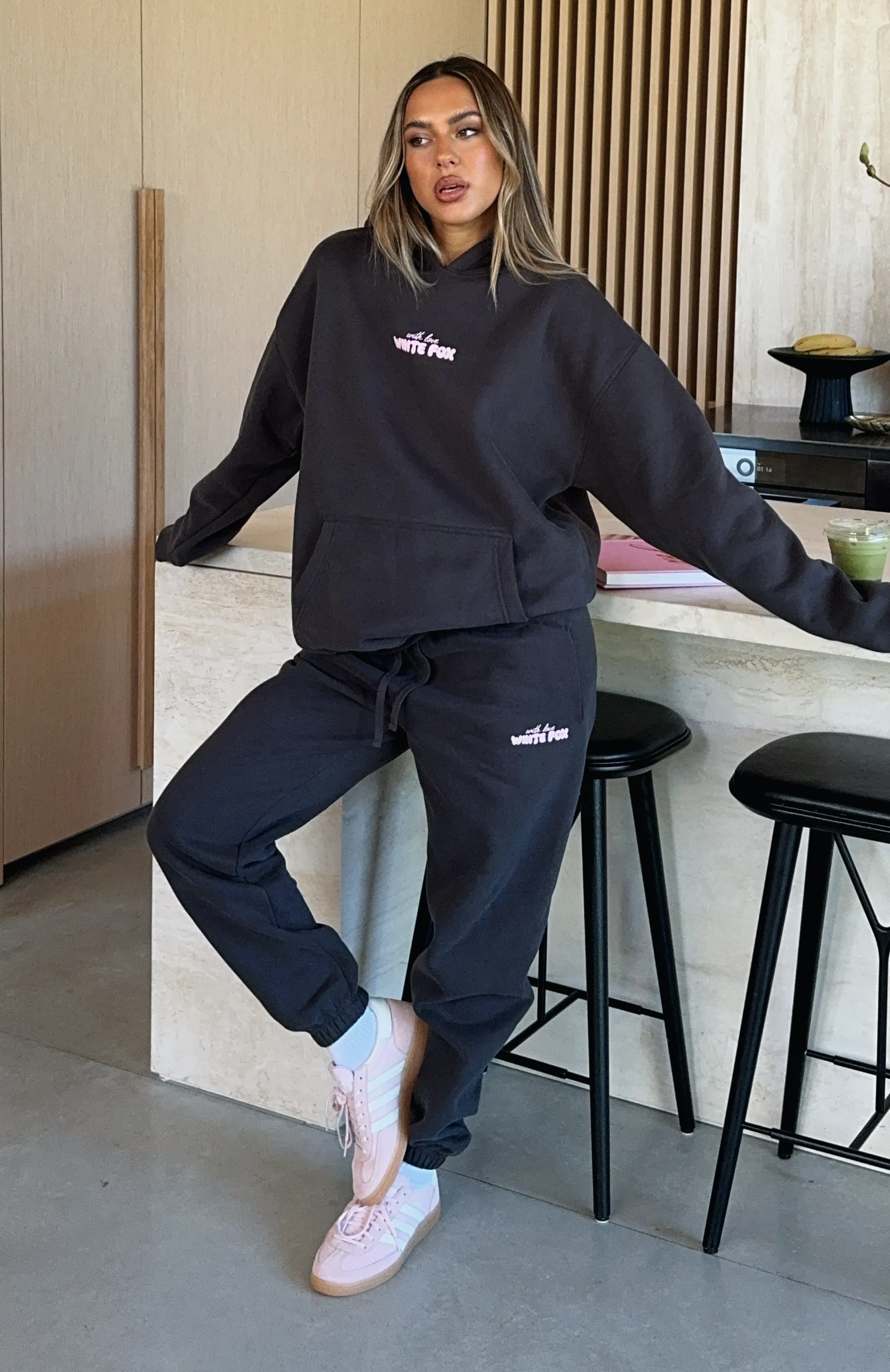 With Love In The Moment Sweatpants Charcoal sold by White Fox Boutique