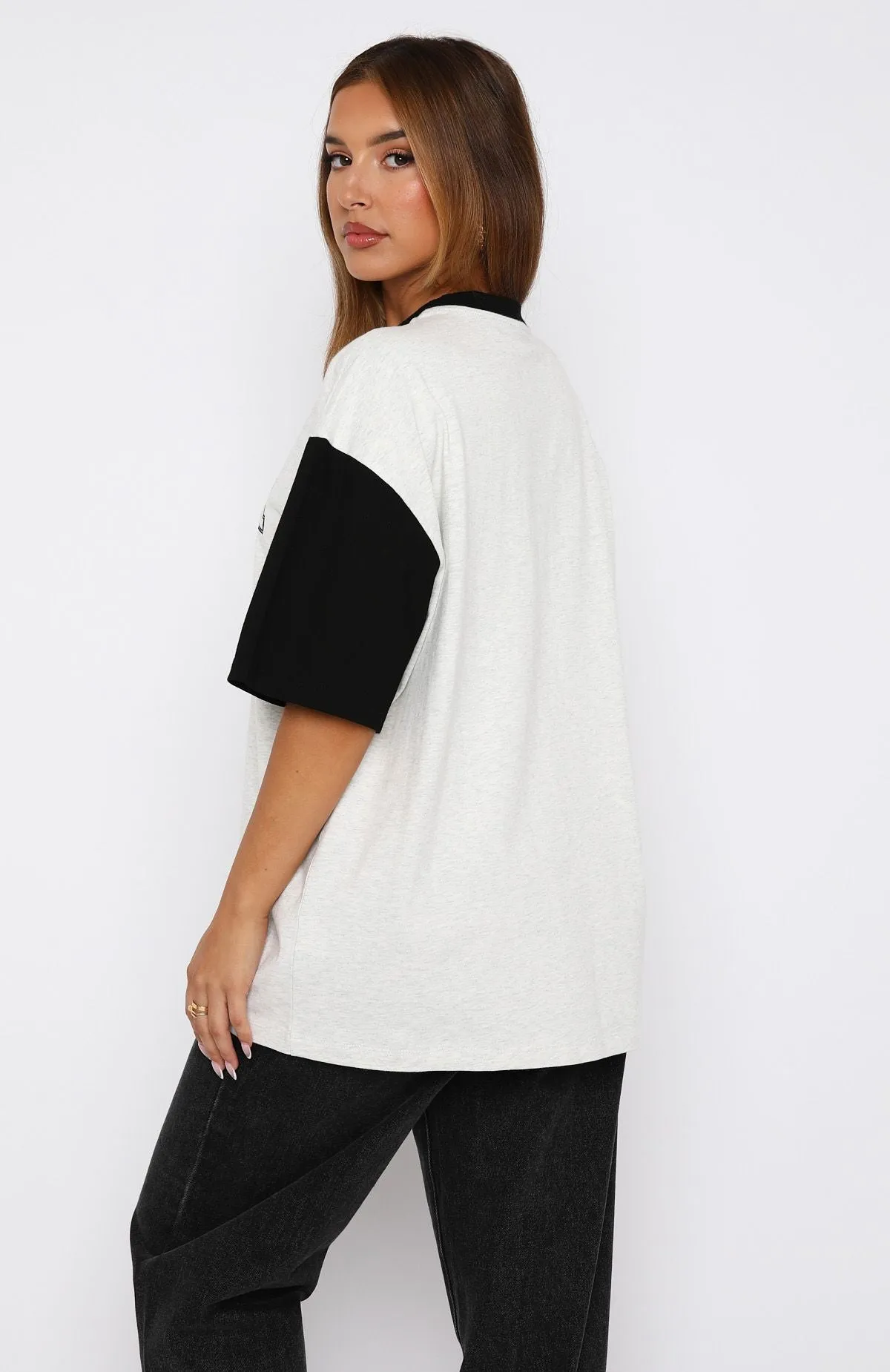 Fearlessly Flying Oversized Tee Grey Marle sold by White Fox Boutique product image thumbnail 4