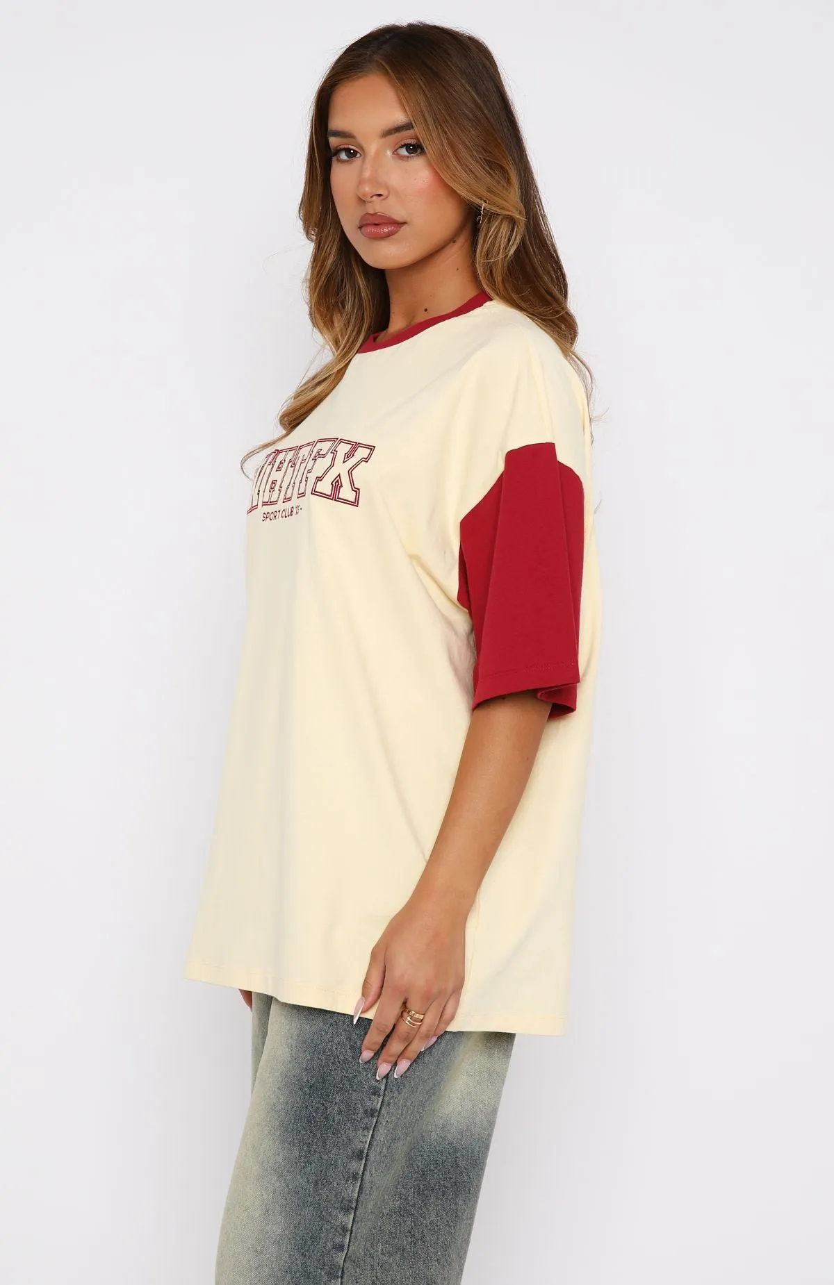 Fearlessly Flying Oversized Tee Cream sold by White Fox Boutique product image thumbnail 3