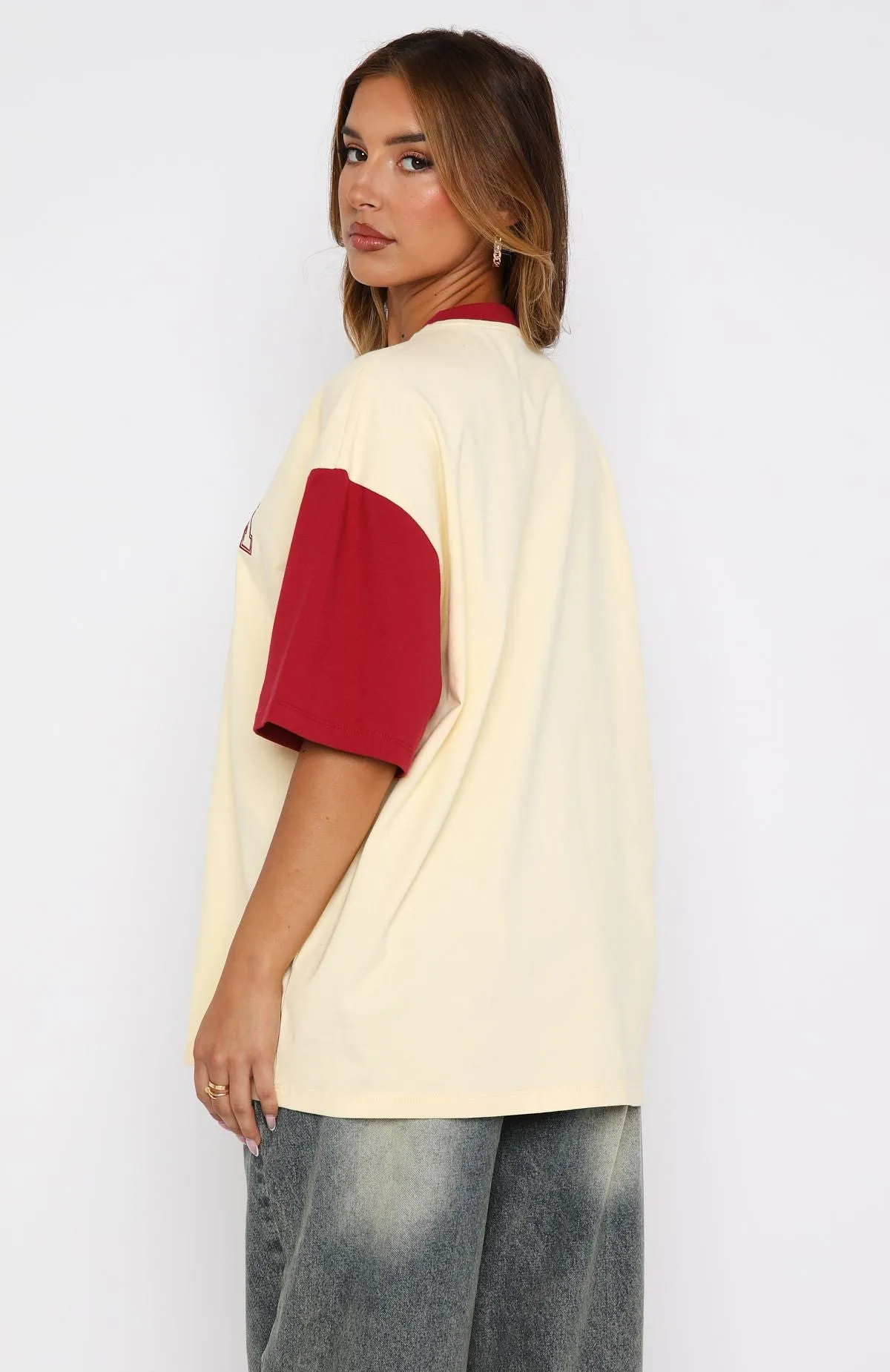 Fearlessly Flying Oversized Tee Cream sold by White Fox Boutique product image thumbnail 4