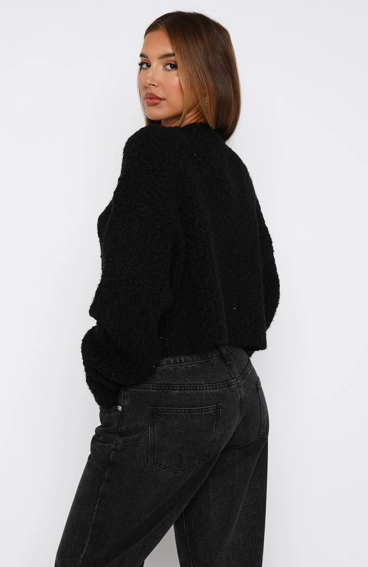 Leave Without Me Knit Sweater Black sold by White Fox Boutique product image thumbnail 4