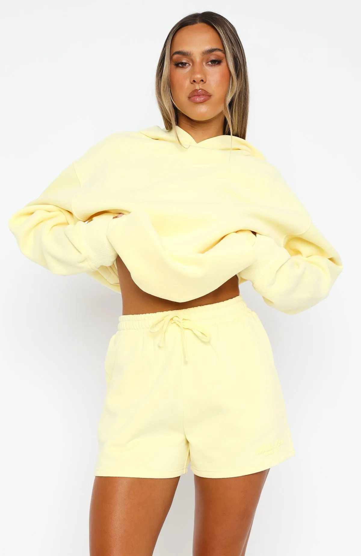 Leisure Edition Lounge Shorts Lemon sold by White Fox Boutique product image thumbnail 2