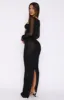 Let Me Think Long Sleeve Maxi Dress Black sold by White Fox Boutique