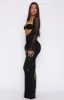 Let Me Think Long Sleeve Maxi Dress Black sold by White Fox Boutique