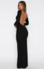 Countdown To Midnight Maxi Long Sleeve Dress Black sold by White Fox Boutique
