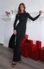 Countdown To Midnight Maxi Long Sleeve Dress Black sold by White Fox Boutique
