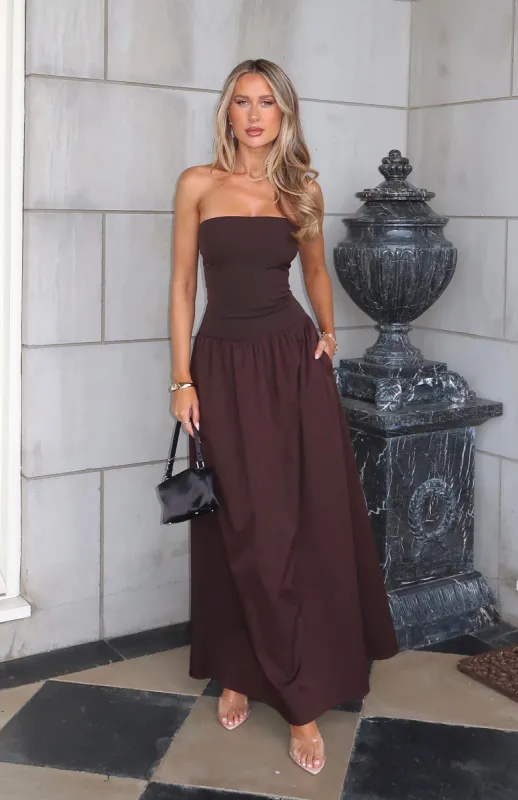 Take Back Maxi Dress Chocolate sold by White Fox Boutique