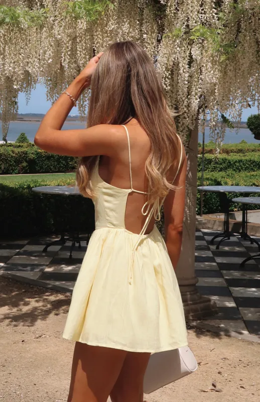 Do You Hate Me Mini Dress Lemon sold by White Fox Boutique