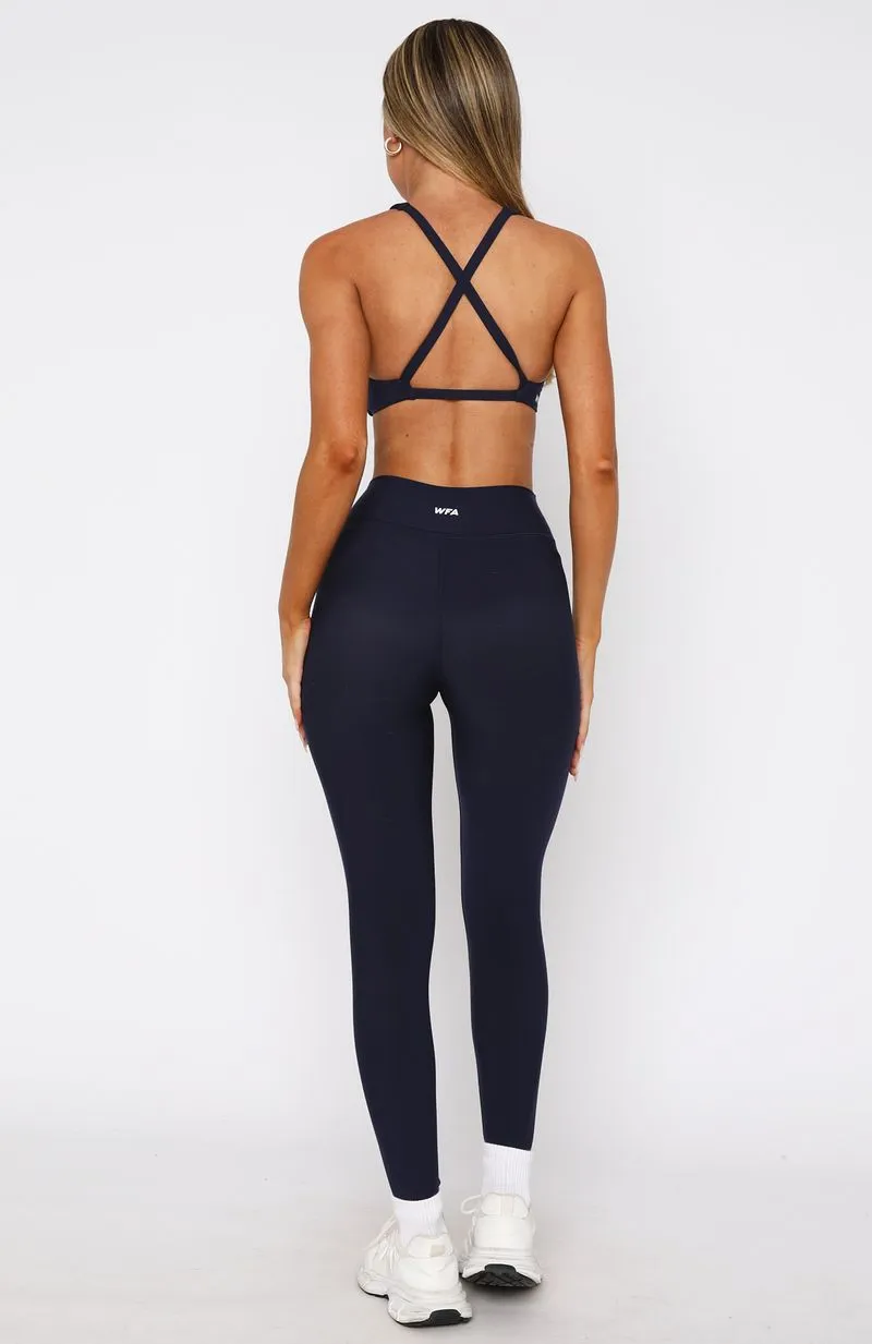 Ready Set Go Cross Front Leggings Navy sold by White Fox Boutique product image thumbnail 4