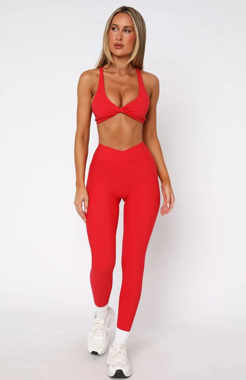 Ready Set Go Cross Front Leggings Red sold by White Fox Boutique product image thumbnail 2