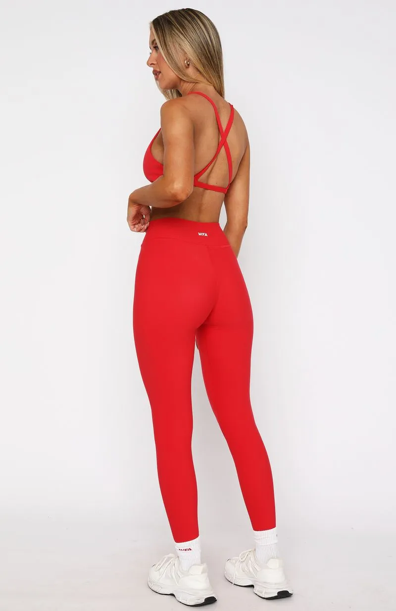 Ready Set Go Cross Front Leggings Red sold by White Fox Boutique product image thumbnail 4