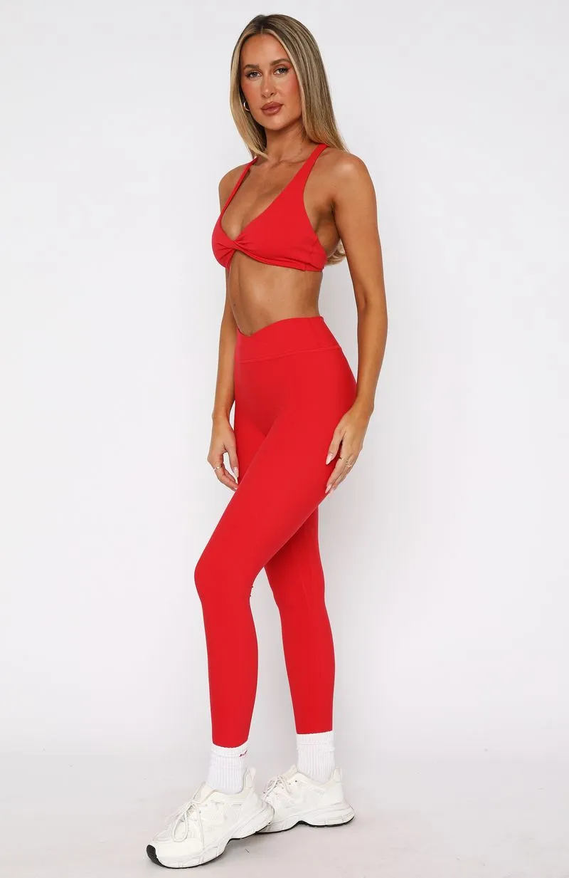 Ready Set Go Cross Front Leggings Red sold by White Fox Boutique product image thumbnail 3