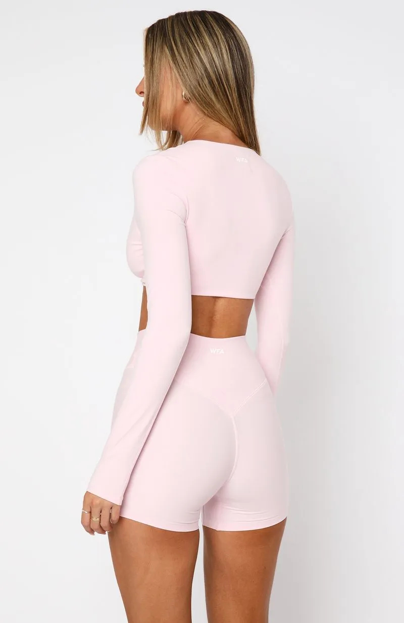 Over The Line Long Sleeve Crop Ballet Pink sold by White Fox Boutique product image thumbnail 4