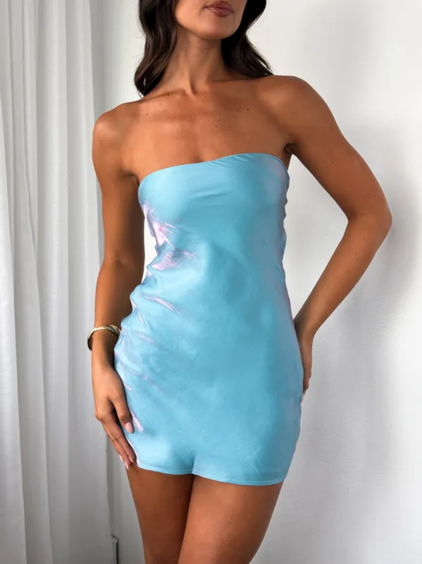 Crazy For You Mini Dress Celeste Blue sold by White Fox Boutique