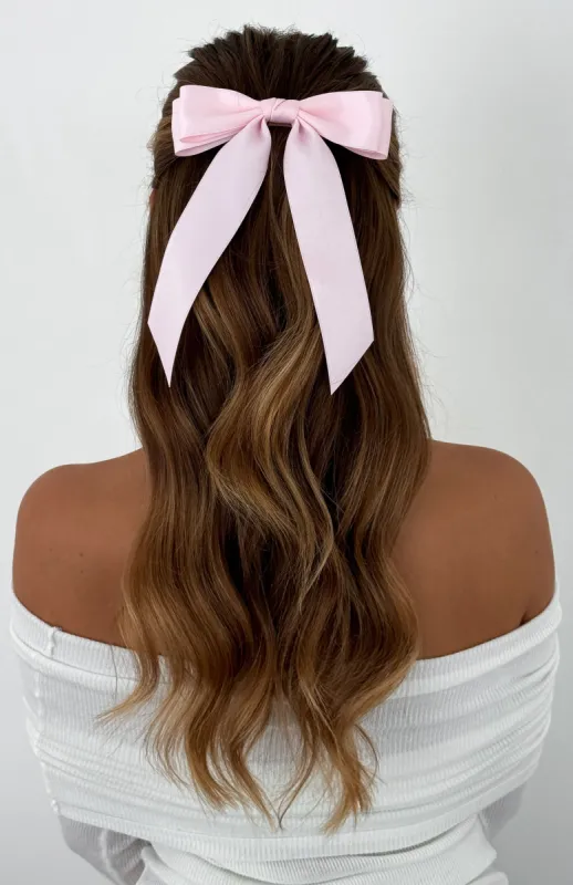 Sweet Serenity Bow Hair Clip Pink sold by White Fox Boutique