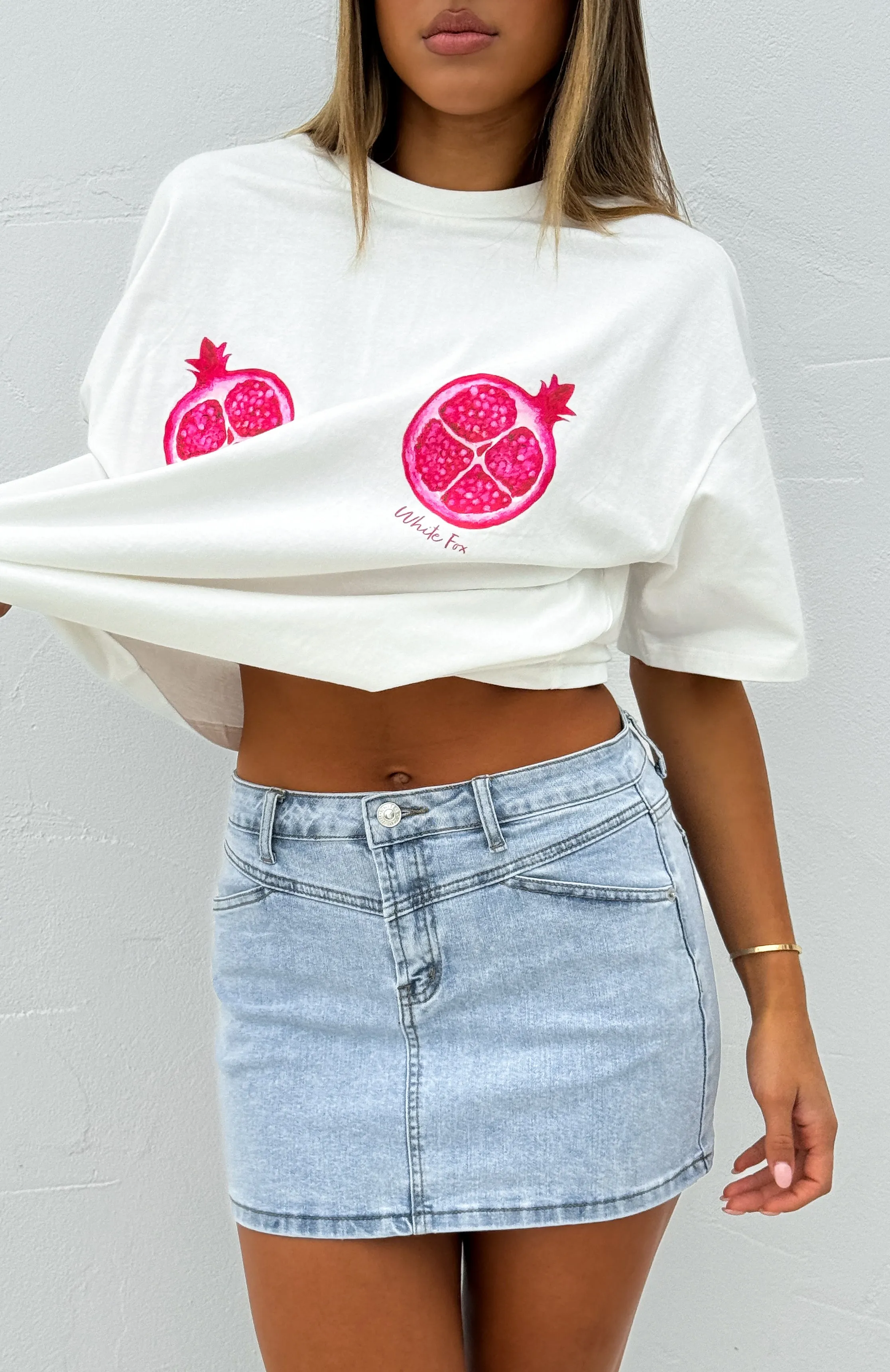 Let's Get Away Denim Mini Skirt Light Blue Wash sold by White Fox Boutique