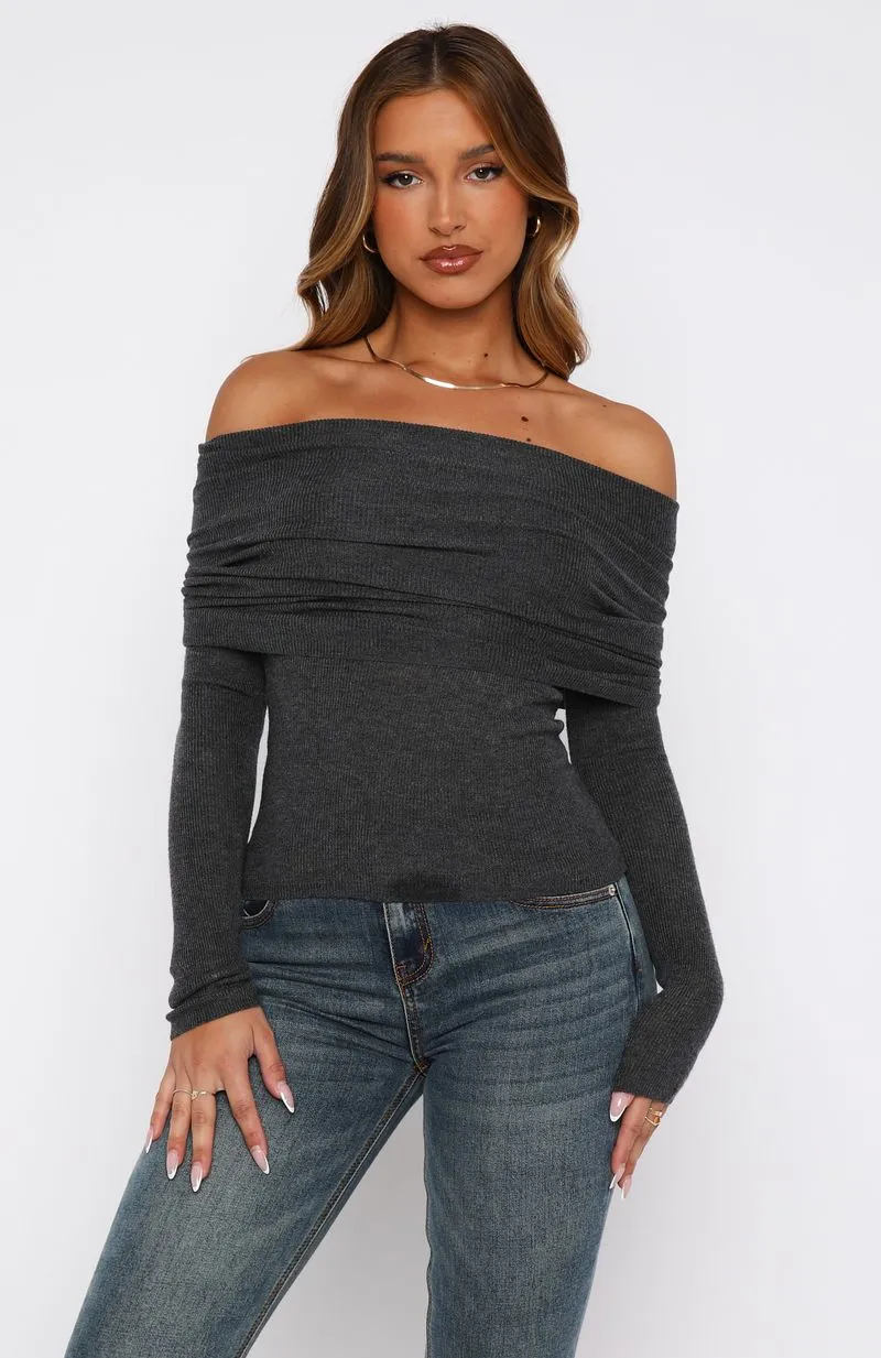 Take The Reigns Long Sleeve Top Charcoal sold by White Fox Boutique product image thumbnail 2