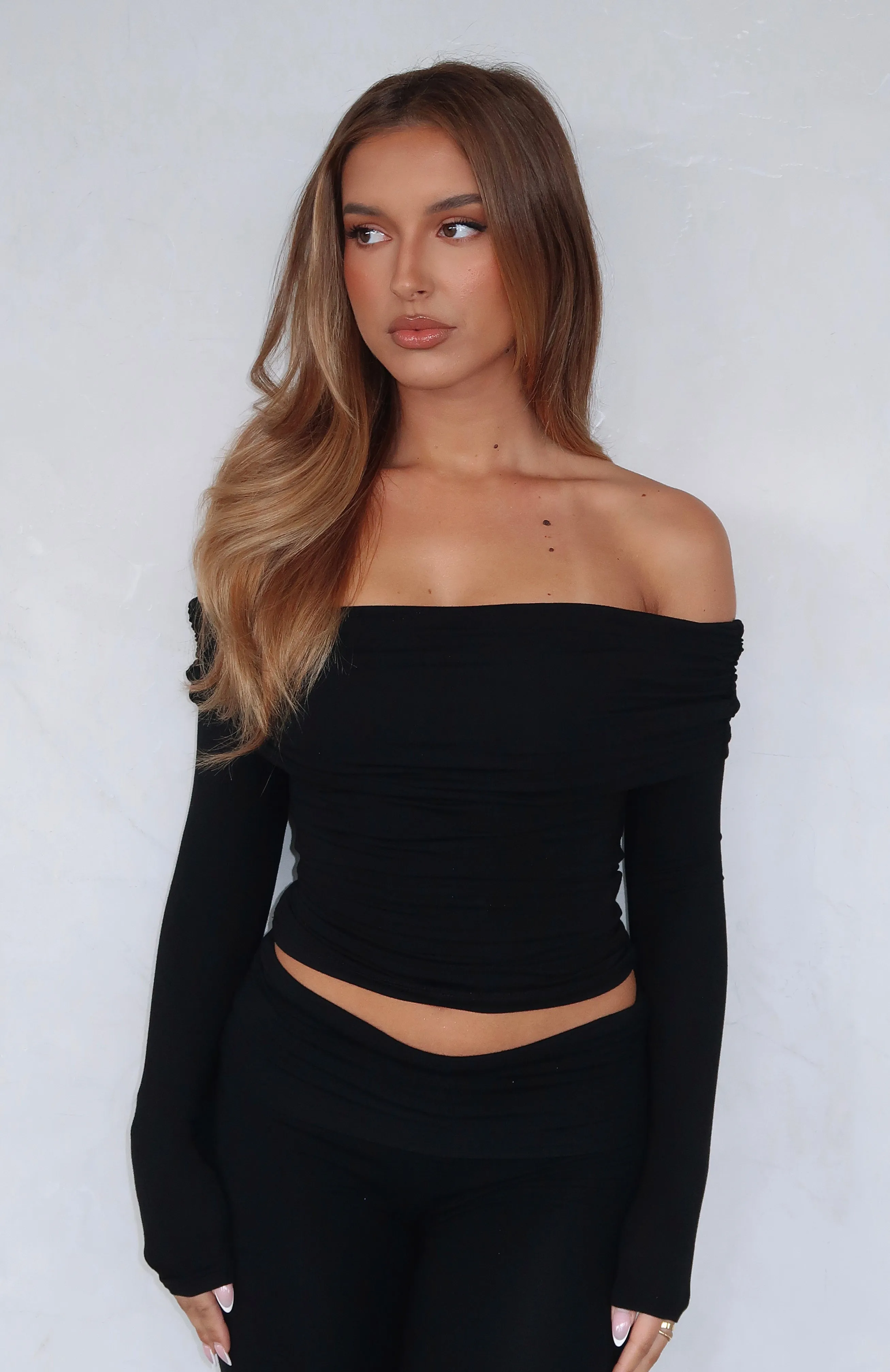 Never On Time Long Sleeve Top Black sold by White Fox Boutique product image thumbnail 5
