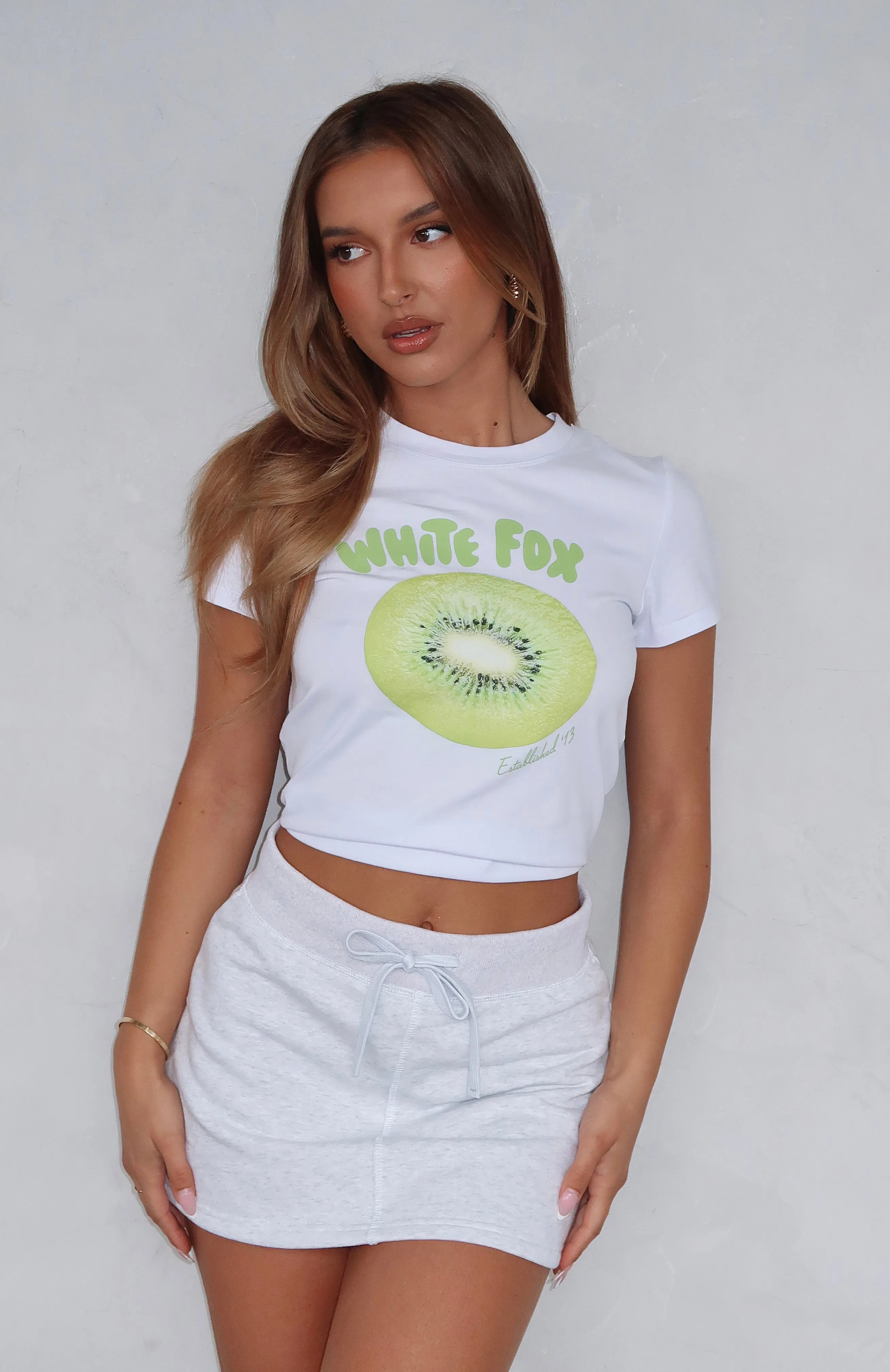 Sneak Peak Mini Skirt Grey Marle sold by White Fox Boutique product image thumbnail 5