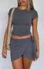 You Must Love Me Mini Skort Charcoal sold by White Fox Boutique