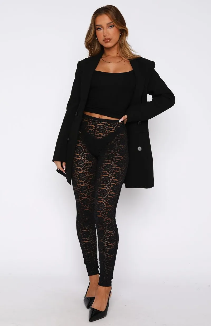 Dinner Plan Lace Pants Black sold by White Fox Boutique product image thumbnail 2