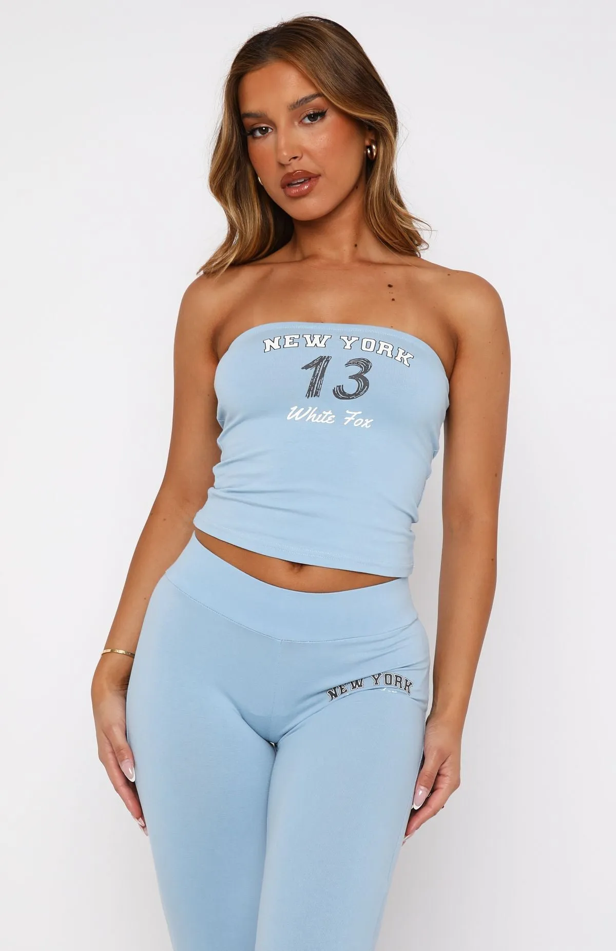 Team New York Strapless Top Dusty Blue sold by White Fox Boutique product image thumbnail 2
