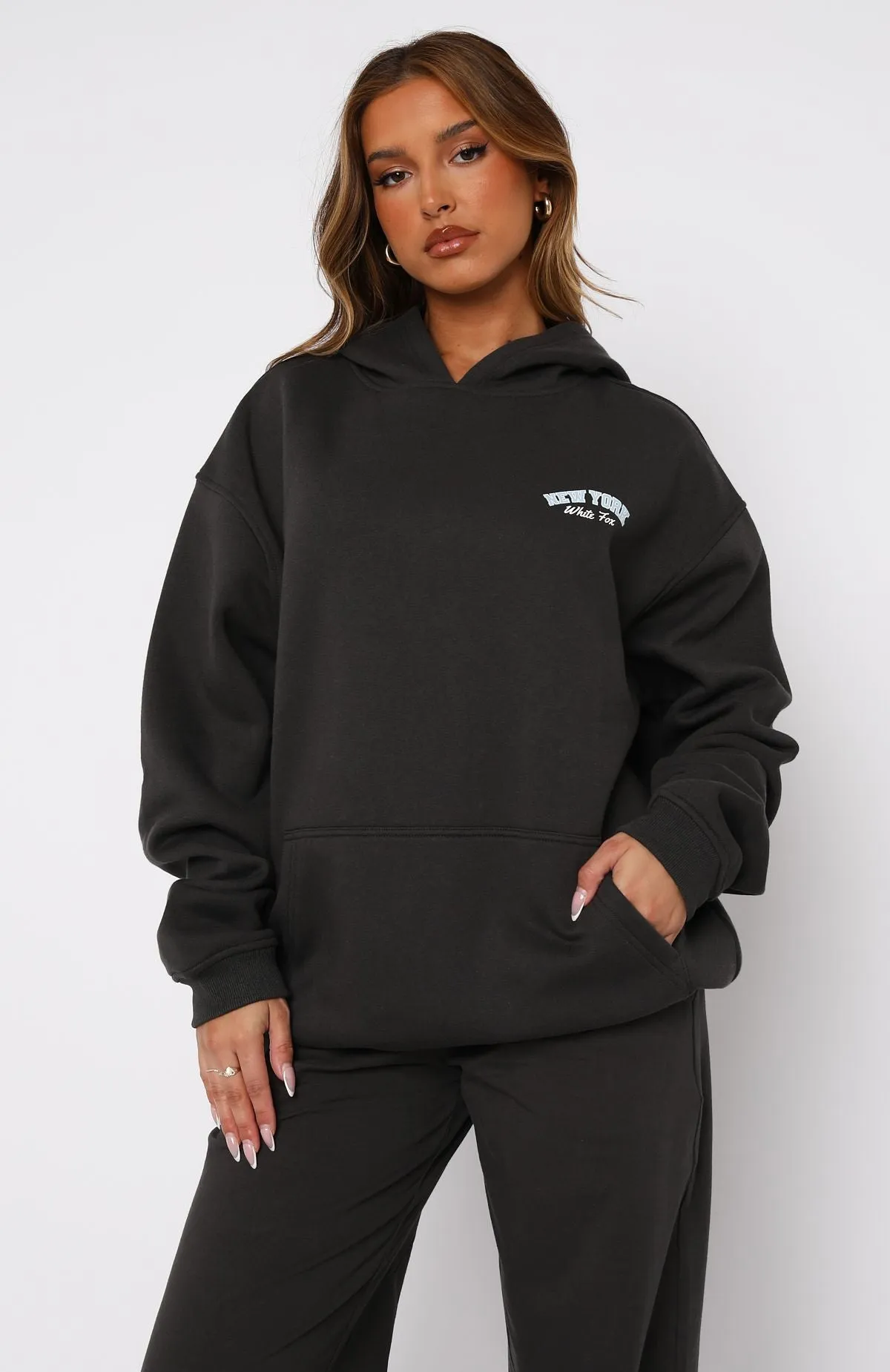 Team New York Oversized Hoodie Charcoal sold by White Fox Boutique product image thumbnail 2